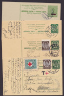 P61, 71, O, 4 Bedarfskarten, 2x Zusatzfrankatur, Ansehen - Interi Postali