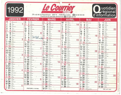 Almanach  Calendrier  P.T.T  - La Poste - 1992  -  Le Courrier Picard - Otros & Sin Clasificación