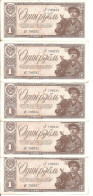 RUSSIE 1 RUBLE 1938 VG+ P 213 ( 5 Billets ) - Russia
