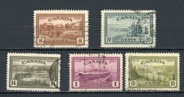 CANADA:  ECONOMIE DE LA PAIX - N° Yvert 219+221+222+224 Obli. - Used Stamps