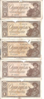RUSSIE 1 RUBLE 1938 G/VG P 213 ( 5 Billets ) - Russia