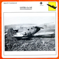 Fiche Aviation GOTHA Go 145  / Avion Appareil D'entrainement Allemagne  Avions - Avions