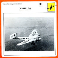 Fiche Aviation JUNKERS G 38 / Avion Transport Et Liaison Allemagne  Avions - Avions