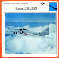 Fiche Aviation Grumman F9F 8P COUGAR  / Avion Reconnaissance Et Observation USA  Avions - Avions