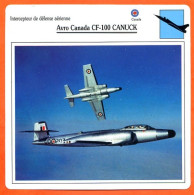 Fiche Aviation Avro Canada CF 100 CANUCK / Avion Intercepteur De Defense Aériene Canada Avions - Avions