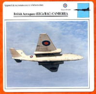 Fiche Aviation British Aerospace CANBERRA   Avion De Reconnaissance Et D'observation  UK   Avions - Avions