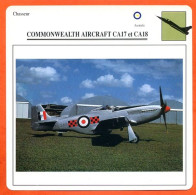 Fiche Aviation Commonwealth Aircraft CA17 Et CA18 / Avion Chasseur Australie Avions - Avions