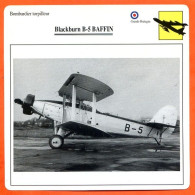 Fiche Aviation Blackburn B 5 BAFFIN / Avion Bombardier Torpilleur UK  Avions - Avions