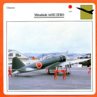 Fiche Aviation MITSUBISHI A6M2 ZERO / Avion Chasseur Japon Avions - Avions