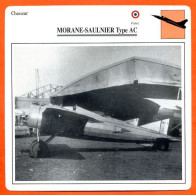 Fiche Aviation MORANE SAULNIER Type AC   / Avion Chasseur France Avions - Avions