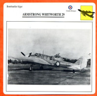 Fiche Aviation ARMSTRONG WHITWORTH 29   / Avion Bombardier Léger UK  Avions - Avions