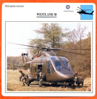 Fiche Aviation WESTLAND 30    / Hélicoptère Terrestre UK   Avions - Avions