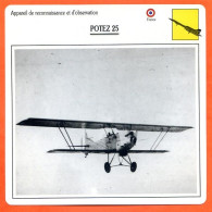 Fiche Aviation POTEZ 25  / Avion Reconnaissance Et Observation France  Avions - Avions