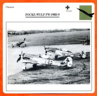 Fiche Aviation FOCKE WULF FW 190D 9  / Avion Chasseur Allemagne Avions - Avions