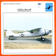 Fiche Aviation CESSNA 190 Et 195  / Avion Transport Et Liaison USA Avions - Avions