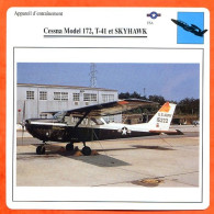 Fiche Aviation Cessna Model 172  T 41 Et  SKYHAWK  / Avion Appareil D'entrainement USA Avions - Avions