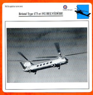 Fiche Aviation Bristol Type 173 Et 192 BELVEDERE / Hélicoptère Terrestre UK Avions - Airplanes