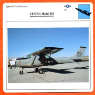 Fiche Aviation CESSNA Model 150  / Avion Appareil D'entrainement USA Avions - Airplanes