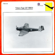 Fiche Aviation Vickers Type 125 VIREO  / Avion Chasseur UK Avions - Airplanes