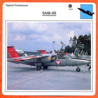 Fiche Aviation SAAB 105  / Avion Appareil D'entrainement Suede  Avions - Aviones