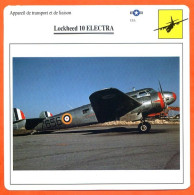 Fiche Aviation Lockheed 10 ELECTRA / Avion Transport Et Liaison USA Avions - Airplanes