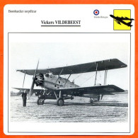 Fiche Aviation Vickers VILDEBEEST / Avion Bombardier Torpilleur UK Avions - Vliegtuigen