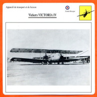 Fiche Aviation Vickers VICTORIA IV / Avion Transport Et Liaison UK Avions - Vliegtuigen