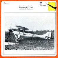 Fiche Aviation Westland WIZARD  / Avion Chasseur UK Avions - Vliegtuigen