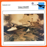 Fiche Aviation Vickers VALIANT / Avion Bombardier Lourd UK Avions - Vliegtuigen