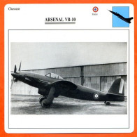 Fiche Aviation ARSENAL VB 10  / Avion Chasseur France Avions - Airplanes