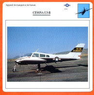 Fiche Aviation CESSNA U3 B / Avion Transport Et Liaison USA Avions - Vliegtuigen