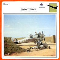 Fiche Aviation Hawker TYPHOON   / Avion Chasseur UK Avions - Vliegtuigen