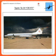 Fiche Aviation Tupolev Tu 134 CRUSTY / Avion Transport Et Liaison URSS Avions - Avions