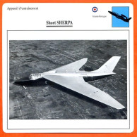 Fiche Aviation Short SHERPA   / Avion Appareil D'entrainement UK  Avions - Aerei
