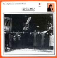 Fiche Aviation Igor SIKORSKY URSS  As Ingenieurs Et Contructeurs De L'air Avions - Aerei