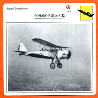 Fiche Aviation ROMANO R 80 Et R 82  / Avion Appareil D'entrainement France Avions - Aviones