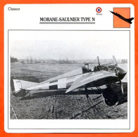 Fiche Aviation MORANE SAULNIER TYPE N / Avion Chasseur  France  Avions - Vliegtuigen