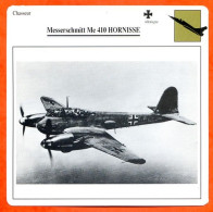 Fiche Aviation MESSERSCHMITT Me 410 HORNISSE  / Avion Chasseur Allemagne Avions - Flugzeuge