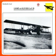 Fiche Aviation LIORE Et OLIVIER LeO 20    / Avion Bombardier Lourd  France  Avions - Airplanes