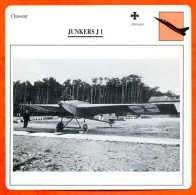 Fiche Aviation JUNKERS J 1  / Avion Chasseur Allemagne Avions - Airplanes