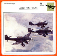 Fiche Aviation Junkers JU 87 STUKA / Avion Bombardier En Piqué  Allemagne  Avions - Vliegtuigen