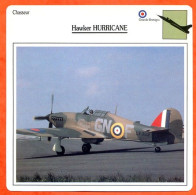 Fiche Aviation Hawker HURRICANE  / Avion Chasseur UK Avions - Vliegtuigen