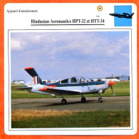 Fiche Aviation Hindustan Aeronautics HPT 32  Et HTT 34  / Avion Appareil D'entrainement Inde Avions - Vliegtuigen