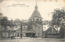 Puybrun * La Place Du Village Et L'église * Enfants Villageois - Andere & Zonder Classificatie