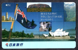 Japan 1V Koala And Famous Travelling Spots In Australia , Travelling Agency Advertising  Used Card - Selva