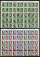 1963 FLORA - FLOWERS: COMPLETE SHEETS OF 100, COMPLETE SET Mi 1034/39 Rare On Market. Very Fine. 1947 - Usati