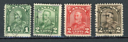 CANADA: GEORGE V - N° Yvert 141+142+143+144 Obli. - Used Stamps