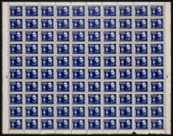 1945 TITO COMPLETE SHEETS OF 100, Complete Set, On Each Sheet Plate Number. Mi 445/47. Very Fine.  1883 - Used Stamps