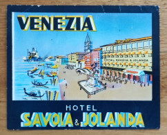 Italy Venezia Savola & Jolanda Hotel Label Etiquette Valise - Etiquettes D'hotels