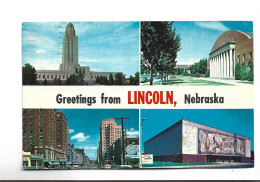 CPM GREETINGS FROM LINCOLN , NEBRASKA  MULTIVUES  (voir Timbre ) - Lincoln